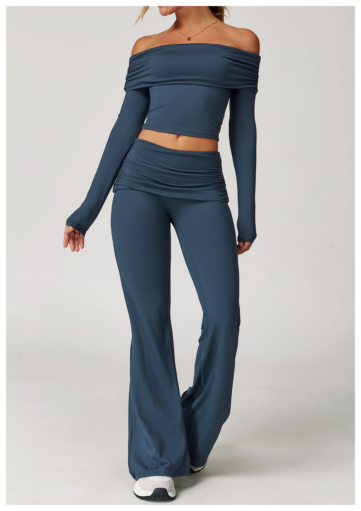 Off Shoulder Built-in Pads Casual Sports Top