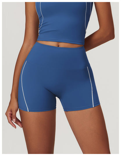Skin Touch White Doodle Lines Sports Shorts