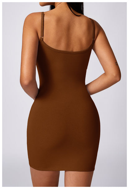 Basic Beauty Slim Fit Thin Straps Back Beauty Slip Dress