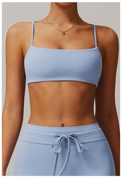 Ultra Soft High Elasticity Thin Straps Flat Tube Sports Bra