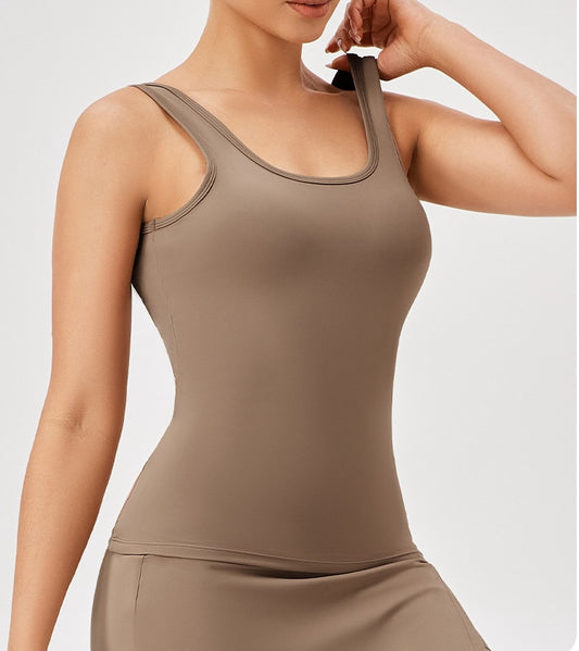 Thick Shoulder Straps Tight Waist Sports Vest Top