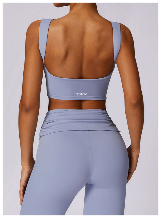 Total Backless Flat Neck Casual Sports Top