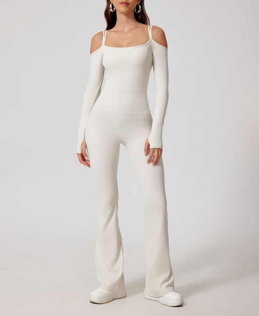 Flash Sale - Off Shoulder One-Piece Boot Cut Jumpsuit