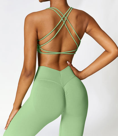 Flash Sale - Knitted High Intensity Crossed Back Sports Bra