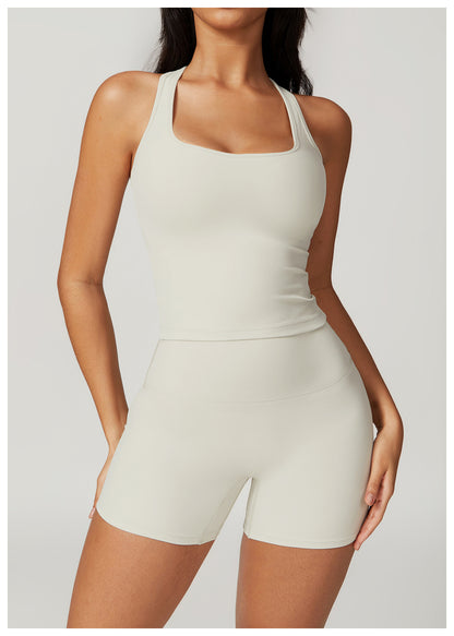 Square Neck Push Up Racer Back Sports Tank Top