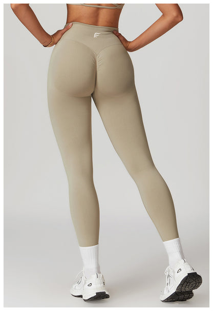Seamless Knitted Mid High Waist High Intensity Peach Booty Sports Leggings