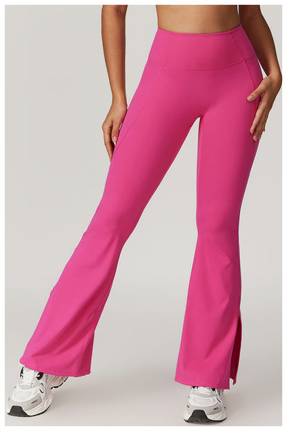 High Waist Casual Splicing Cloudy Touch Boot Cut Sports Pants