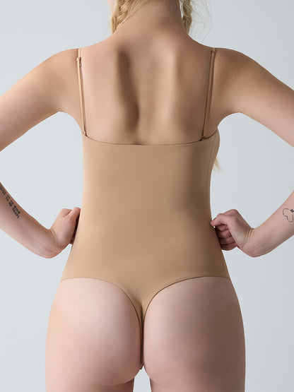 Feather Skin Touch Tube Camisole High Cut Thong Bodysuit (No Pads)