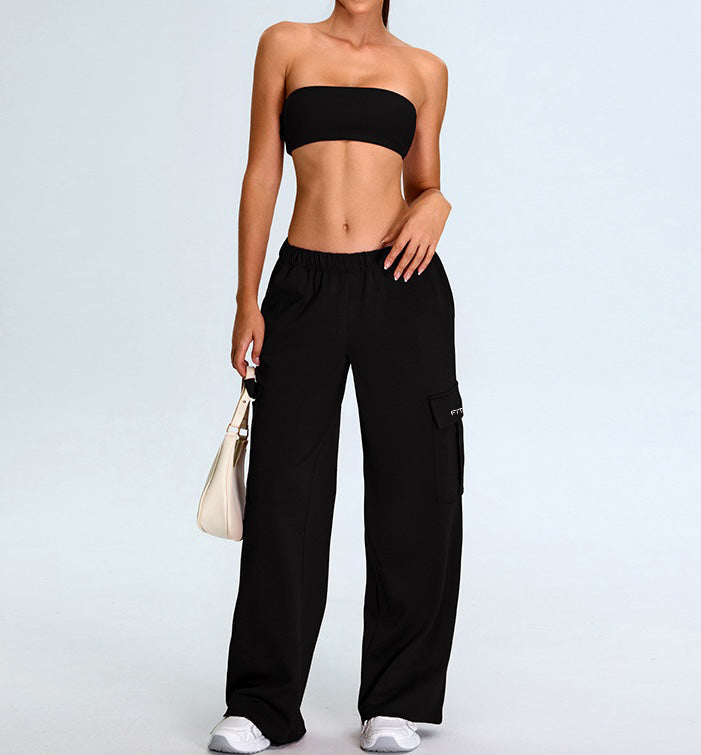 Soft Touch Winter Pockets Loose Straight Cut Sports Pants