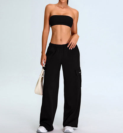 Soft Touch Winter Pockets Loose Straight Cut Sports Pants