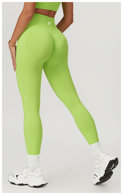 Seamless Knitted Mid High Waist High Intensity Peach Booty Sports Leggings