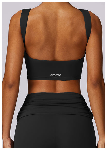 Total Backless Flat Neck Casual Sports Top
