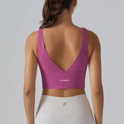 Full Coverage Deep V Back Beauty High Intensity Sports Bra