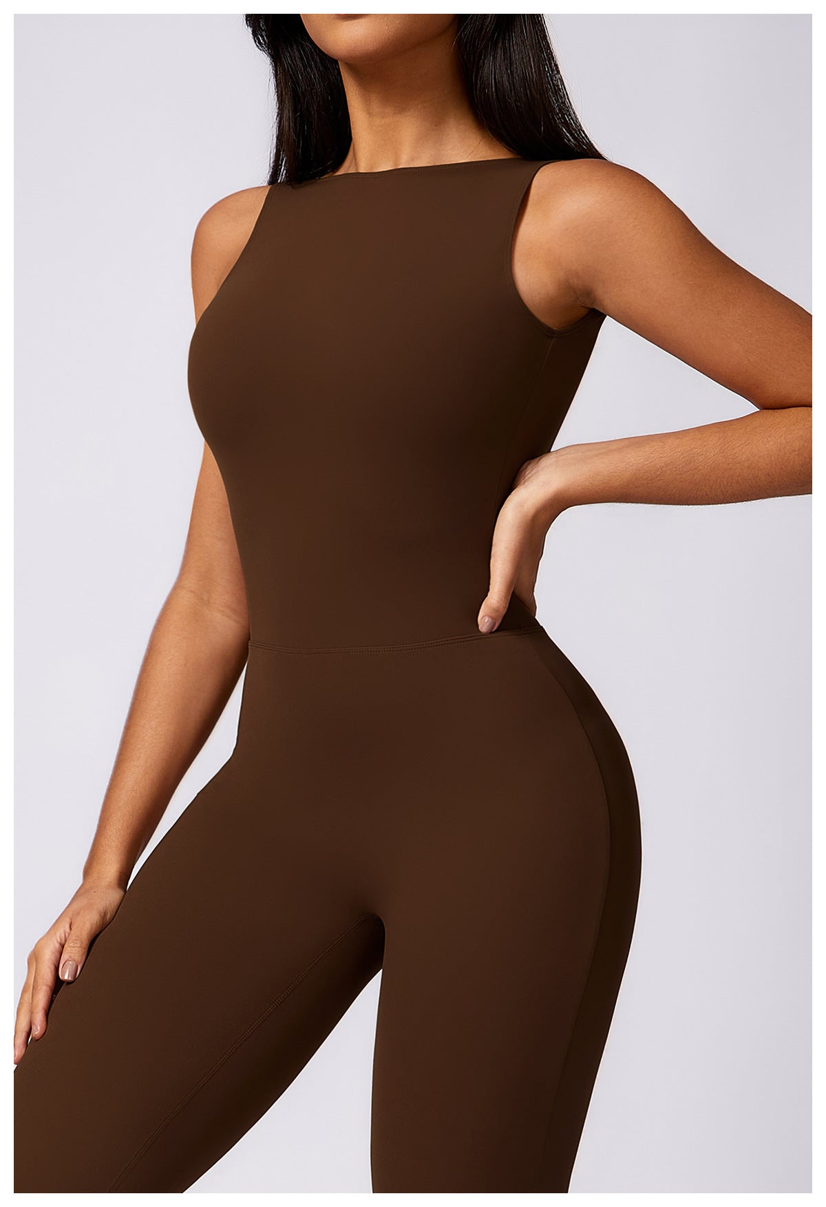 Casual Light Boot Cut Back Beauty One Piece Jumpsuit (No Pads)