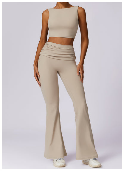 Total Backless Flat Neck Casual Sports Top