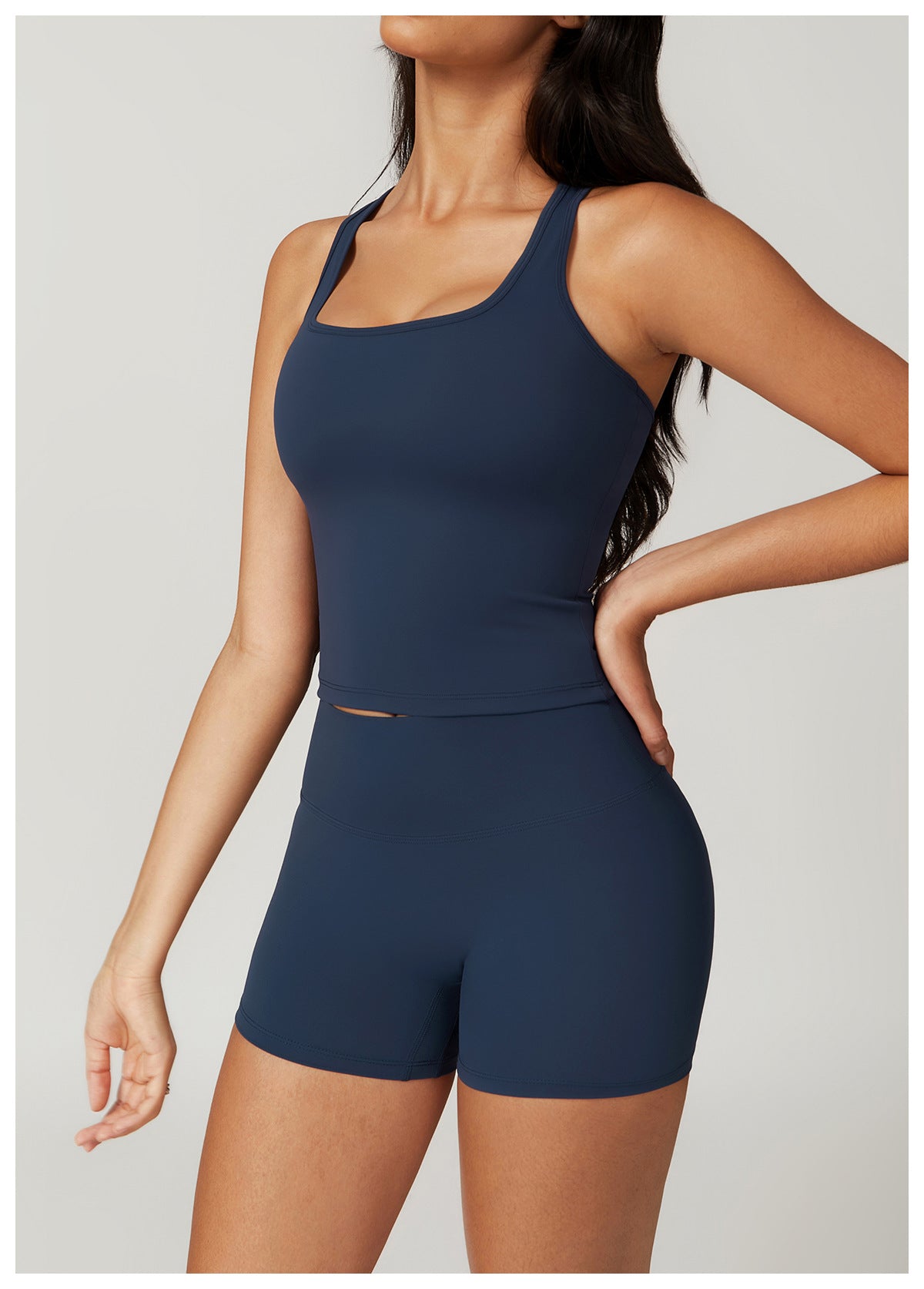 Square Neck Push Up Racer Back Sports Tank Top