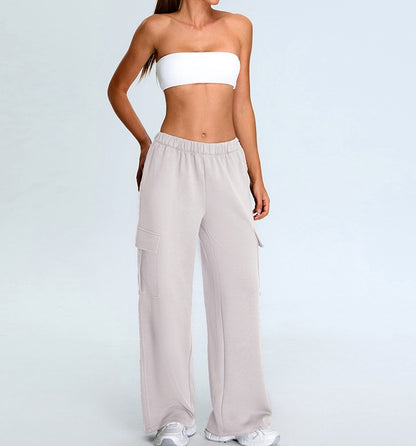 Soft Touch Winter Pockets Loose Straight Cut Sports Pants