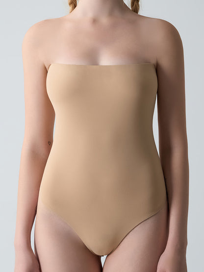 Feather Skin Touch Tube Camisole High Cut Thong Bodysuit (No Pads)