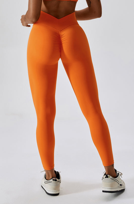 Flash Sale - Skin Touch V Shape Waist Peach Booty Leggings