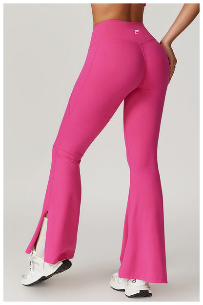 High Waist Casual Splicing Cloudy Touch Boot Cut Sports Pants