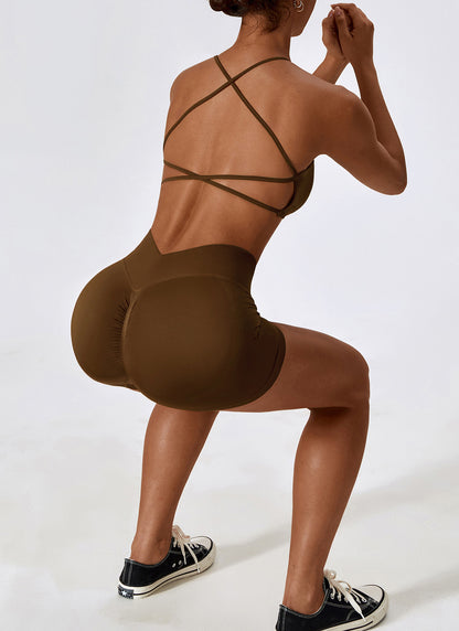 Seamless Knitted Back Beauty Sports Set
