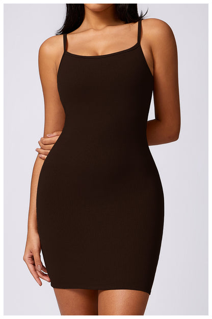 Basic Beauty Slim Fit Thin Straps Back Beauty Slip Dress