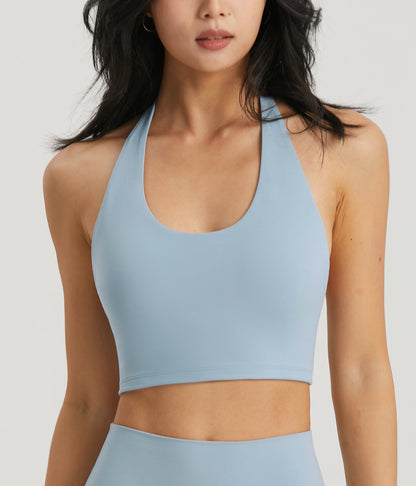 SkinTouch Simple Halter Top Back Beauty Sports Bra