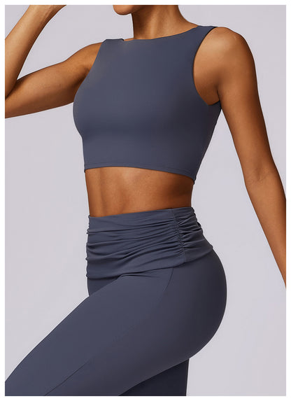 Total Backless Flat Neck Casual Sports Top