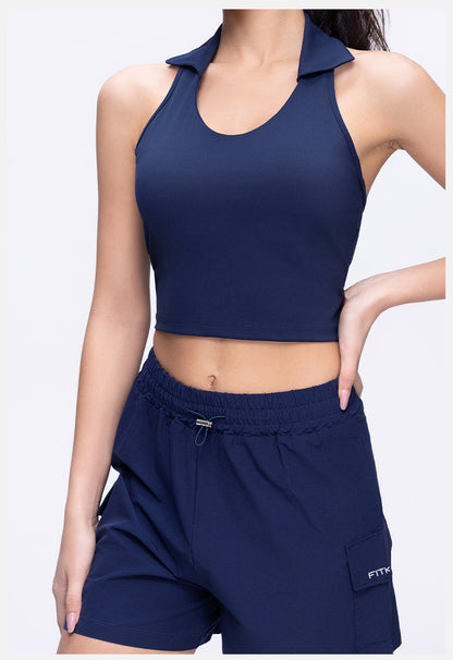 Polo U Neck Racer Back Sports Top