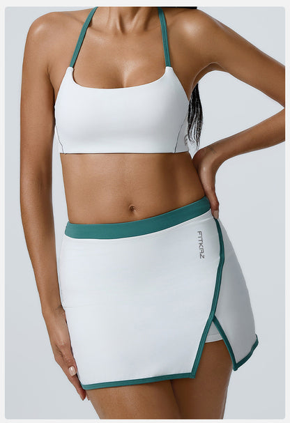 White Line Build-in Shorts Slim Fit Mini Sports Skirts