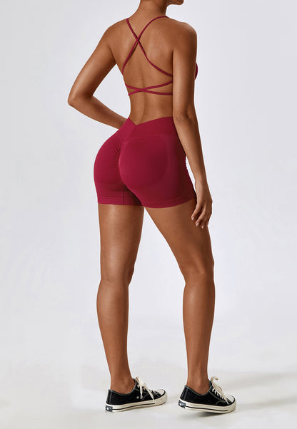 Seamless Knitted Back Beauty Sports Set