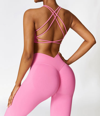 Flash Sale - Knitted High Intensity Crossed Back Sports Bra