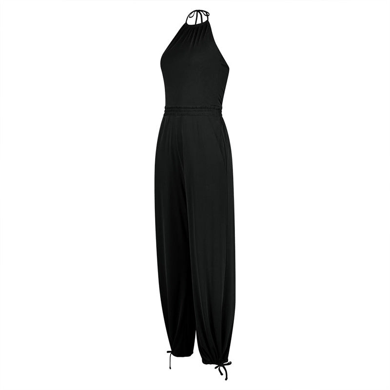 Loose Halter Top Yoga Pilates Casual Jumpsuit Sports Pan
