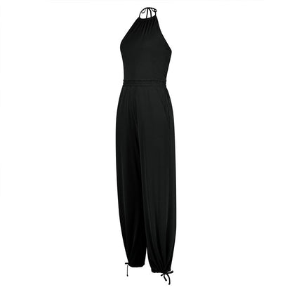 Loose Halter Top Yoga Pilates Casual Jumpsuit Sports Pan