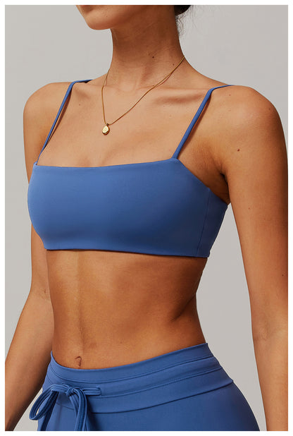 Ultra Soft High Elasticity Thin Straps Flat Tube Sports Bra