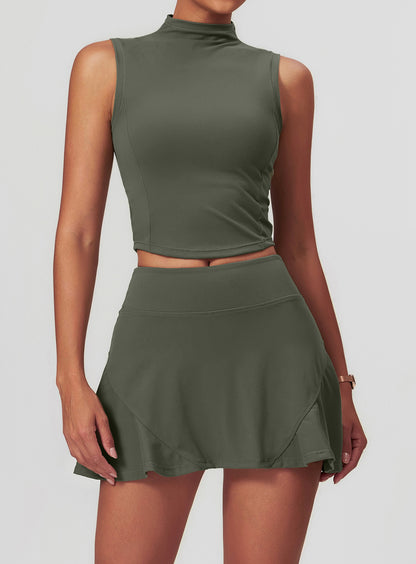 Soft Touch Turtle Neck Sleeveless Sports Top