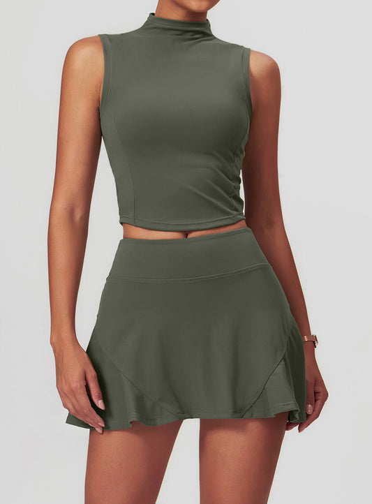 Soft Touch Turtle Neck Sleeveless Sports Top