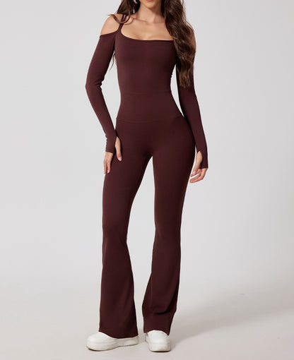 Flash Sale - Off Shoulder One-Piece Boot Cut Jumpsuit
