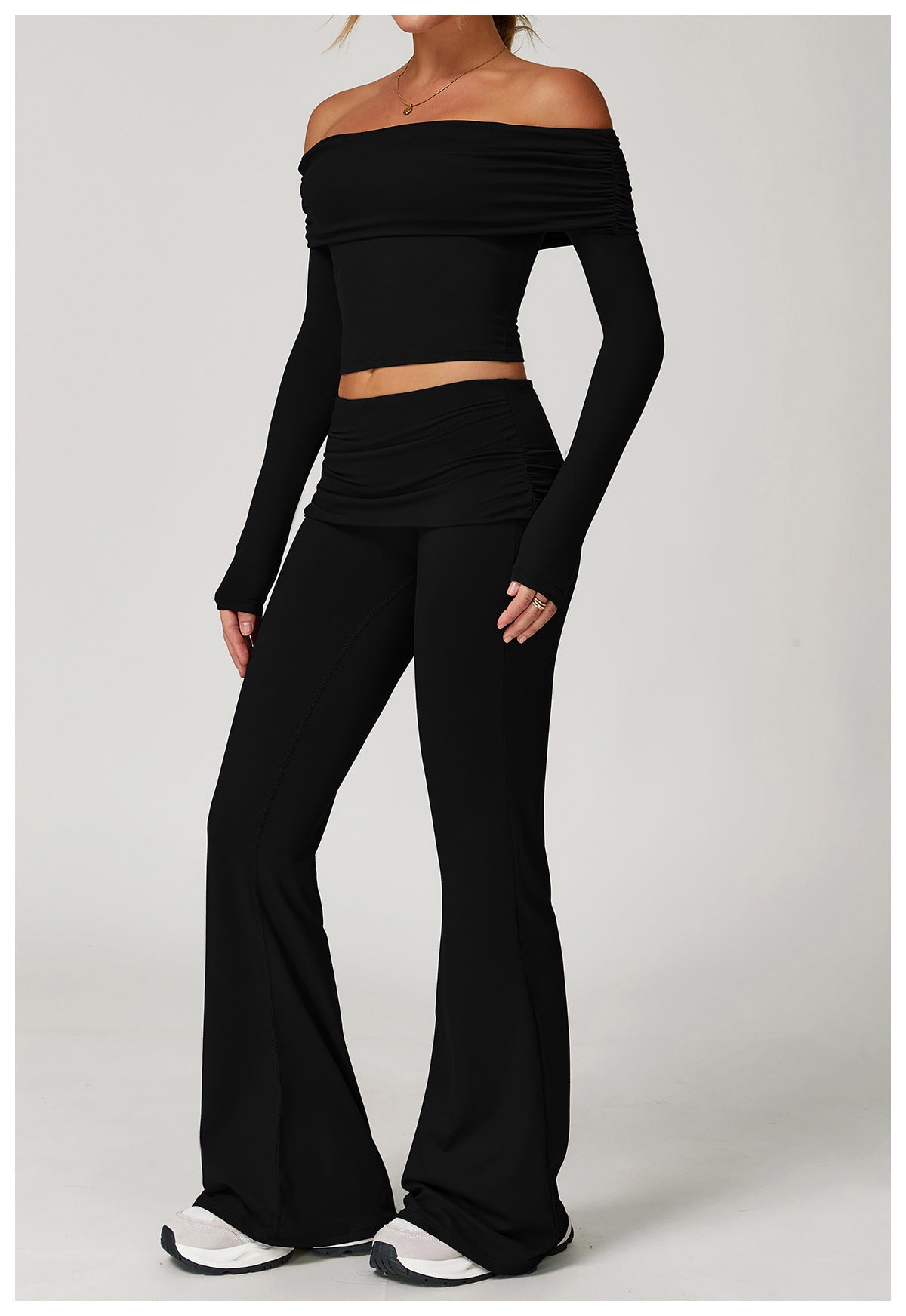 Off Shoulder Built-in Pads Casual Sports Top