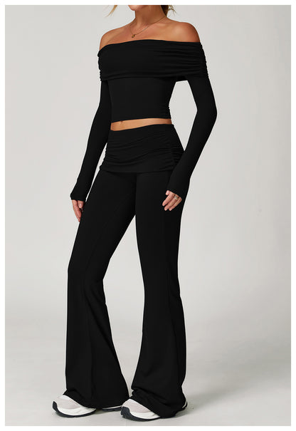 Off Shoulder Built-in Pads Casual Sports Top