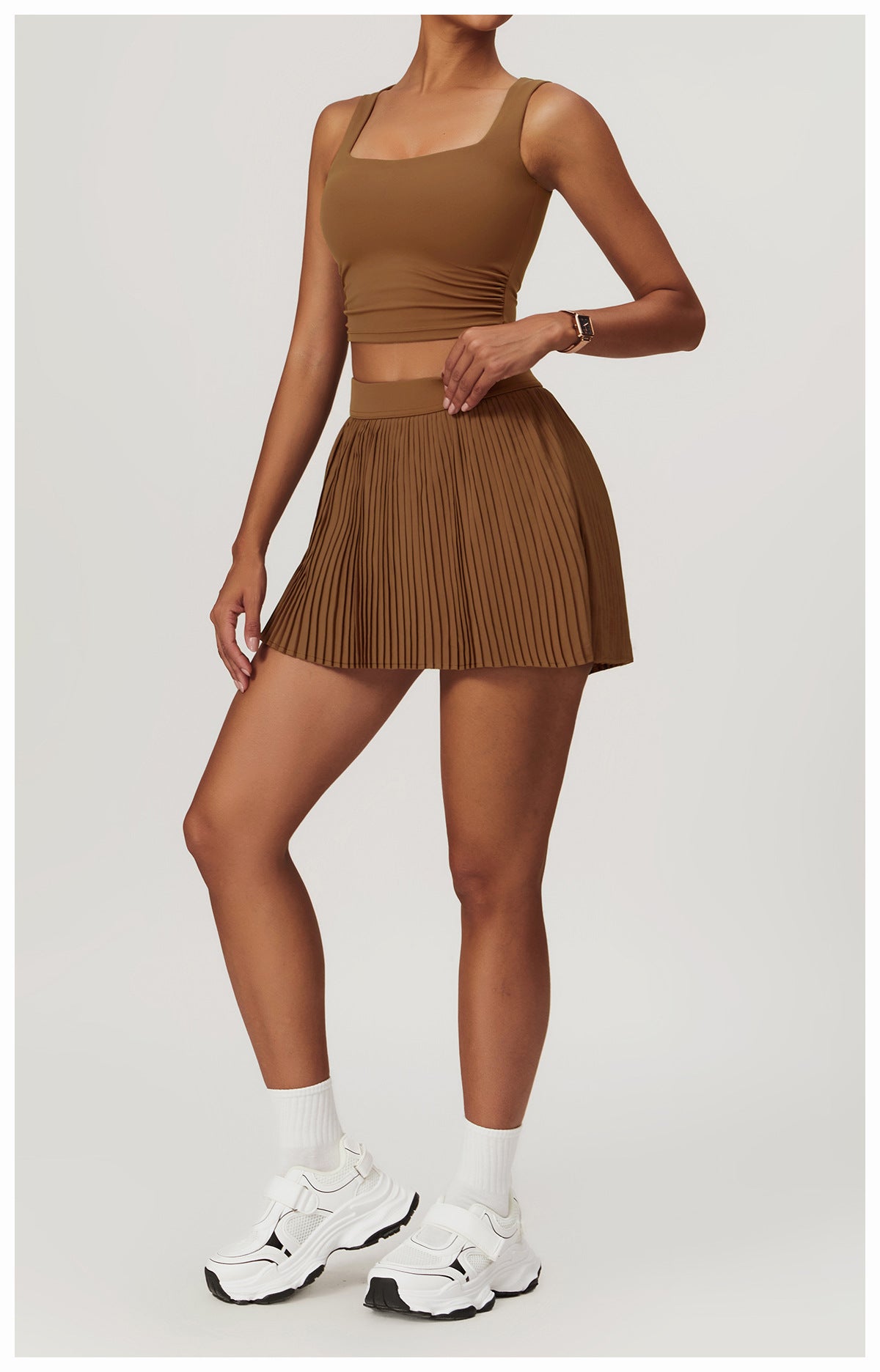 Thick Straps Flat Neck Tank Sports Top