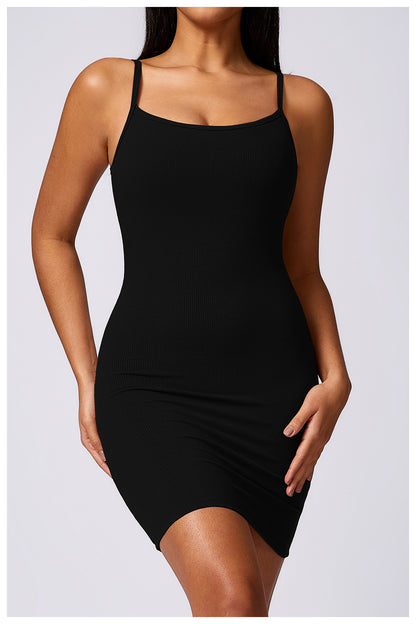 Basic Beauty Slim Fit Thin Straps Back Beauty Slip Dress