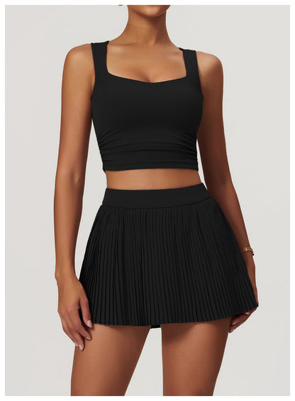 Thick Straps Flat Neck Tank Sports Top