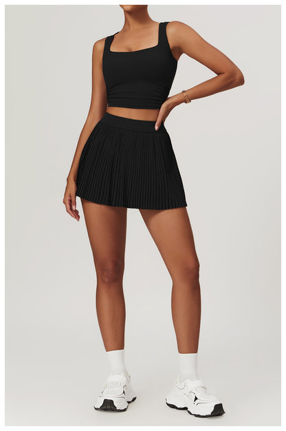 Thick Straps Flat Neck Tank Sports Top