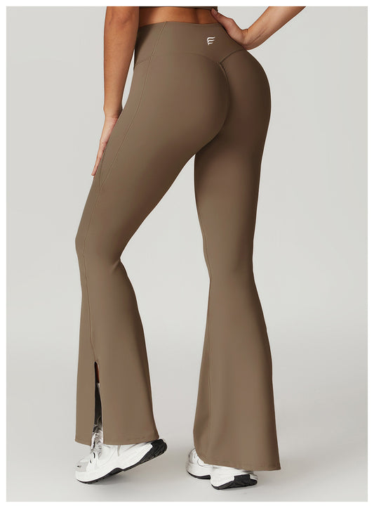 High Waist Casual Splicing Cloudy Touch Boot Cut Sports Pants