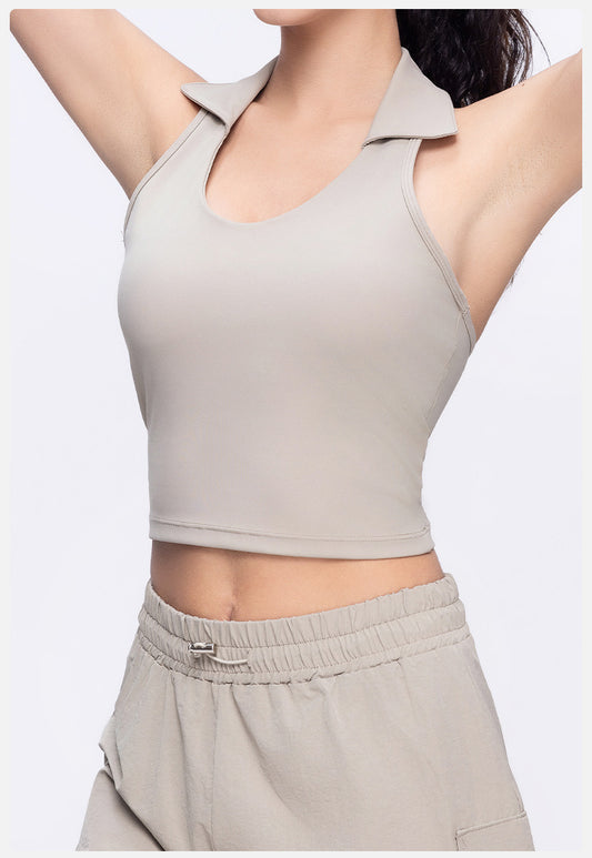 Polo U Neck Racer Back Sports Top