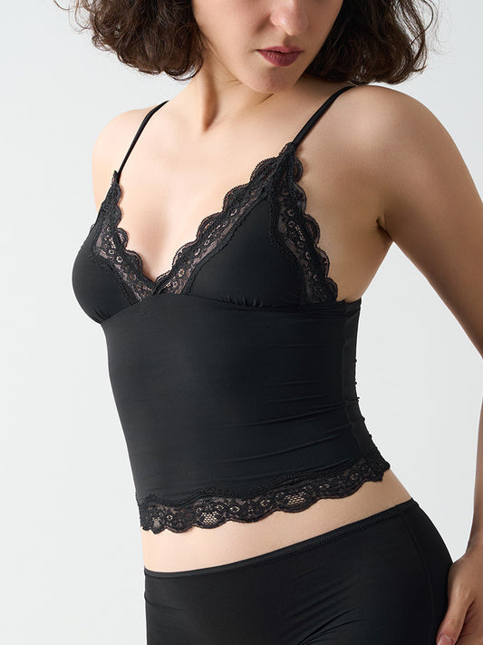 Feather Skin Touch Lace Camisole Tank Top (No Pads)