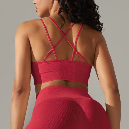 Happy Price Series Vertical Line Stretchy 4 Piece Sports Set