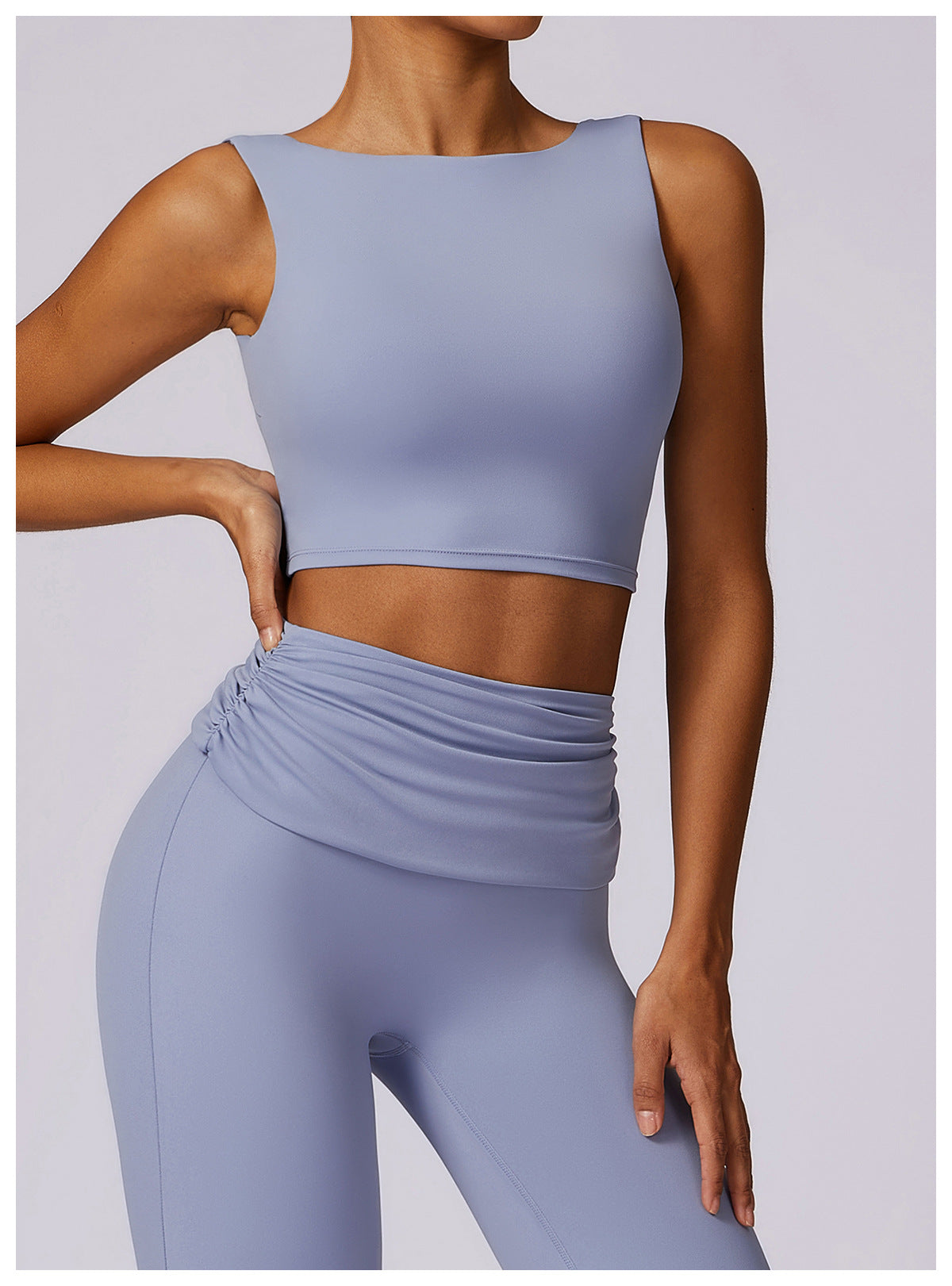 Total Backless Flat Neck Casual Sports Top