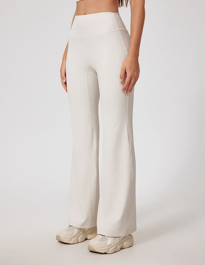 Rib Knit Casual Loose Boot Cut Sports Pants